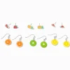 Boucles d'oreilles fruits couleurs vives - Lot de 6