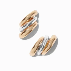 Boucles d'oreilles grappes en métaux mixtes