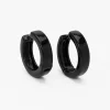 Boucles d'oreilles huggies 15 mm noires