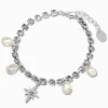 Bracelet à breloques avec chaîne en strass étoile couleur argentée