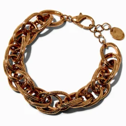 Bracelet à maillons de chaîne épaisse couleur dorée