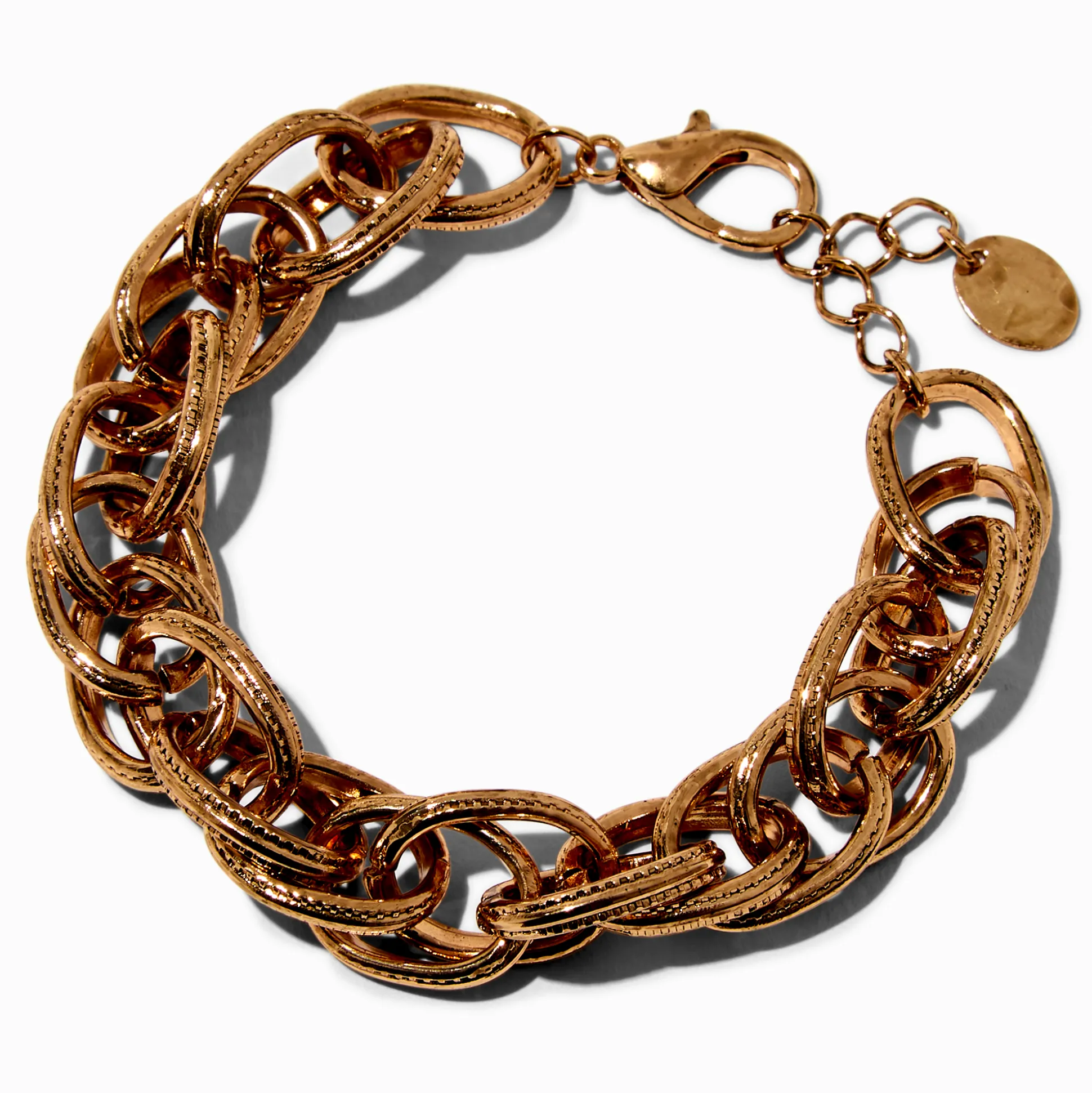 Bracelet à maillons de chaîne épaisse couleur dorée