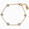 Bracelet chaîne trèfle en zircon cubique couleur dorée