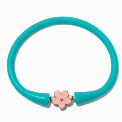 Bracelet en silicone fleur vert menthe