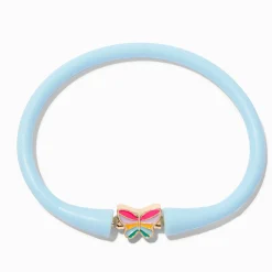 Bracelet en silicone papillon bleu pastel
