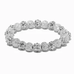 Bracelet élastique boule de feu couleur argentée