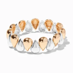 Bracelet élastique goutte en métaux mixtes
