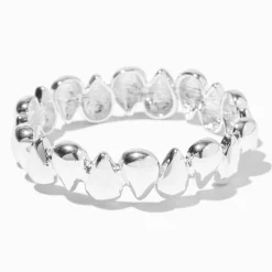 Bracelet élastique goutte couleur argentée