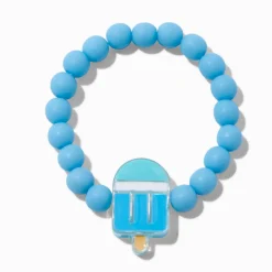 Bracelet élastique motif sucette bleu mat Claire's Club