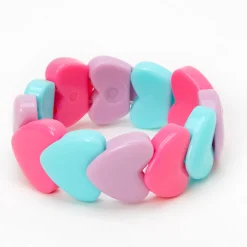 Bracelet élastique perlé cœur Claire's Club - Lilas