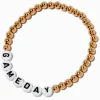 Bracelet élastique perlé « Gameday » couleur dorée