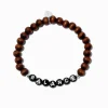 Bracelet élastique perlé marron « Balance »