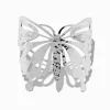 Bracelet manchette audacieux papillon couleur argentée
