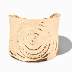 Bracelet manchette mandala texturé couleur dorée
