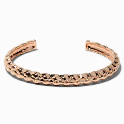 Bracelet manchette matelassé couleur doré rose