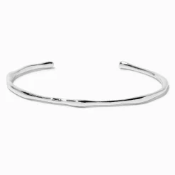 Bracelet manchette matelassé couleur argentée