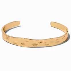 Bracelet manchette ondulé couleur dorée