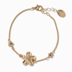 Bracelet marguerite bombée couleur dorée