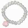 Bracelet perlé élastique iridescent rose rose