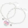 Bracelets à breloques cœur fendu phosphorescent best friends - Lot de 2