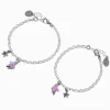 Bracelets à breloques étoile fendue couleur argentée best friends - Lot de 2