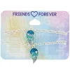 Bracelets Best Friends couleur argenté avec charms cœur bleu