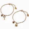 Bracelets cadenas et clé couleur dorée Best Friends - Lot de 2