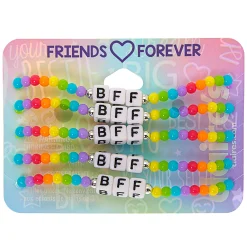 Bracelets d’amitié élastiques perlés arc-en-ciel - Lot de 5