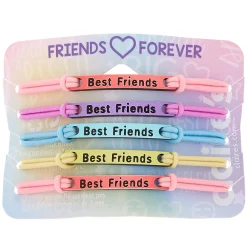 Bracelets d’amitié élastiques plaque pastel - Lot de 5