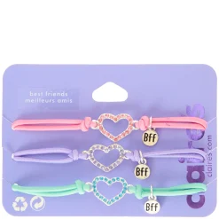Bracelets d'amitié colorés avec cœurs en strass