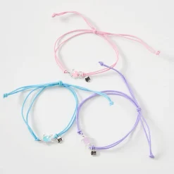 Bracelets en cordon réglables tortue pastel best friends - Lot de 3