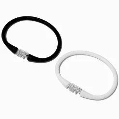 Bracelets en silicone BFF noir et blanc best friends - Lot de 2