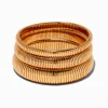 Bracelets fins bangle superposables nervurés couleur dorée - Lot de 3