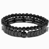 Bracelets élastiques avec chevrons noirs - Lot de 2