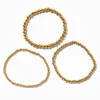 Bracelets élastiques boule de tailles graduelles en acier inoxydable couleur dorée - Lot de 3
