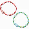 Bracelets élastiques breloque poisson perlée best friends - Lot de 2