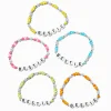 Bracelets élastiques en billes arc-en-ciel best friends - Lot de 5
