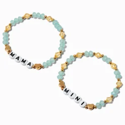 Bracelets élastiques perlés « Mama et Mini » best friends - Lot de 2