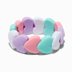 Bracelets élastiques perlés cœur pastel Claire's Club