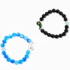 Bracelets élastiques perlés yin et yang best friends - Lot de 2