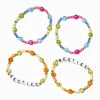 Bracelets élastiques perlés visage joyeux best friends - Lot de 2