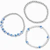Bracelets élastiques rococo roses bleues - Lot de 3