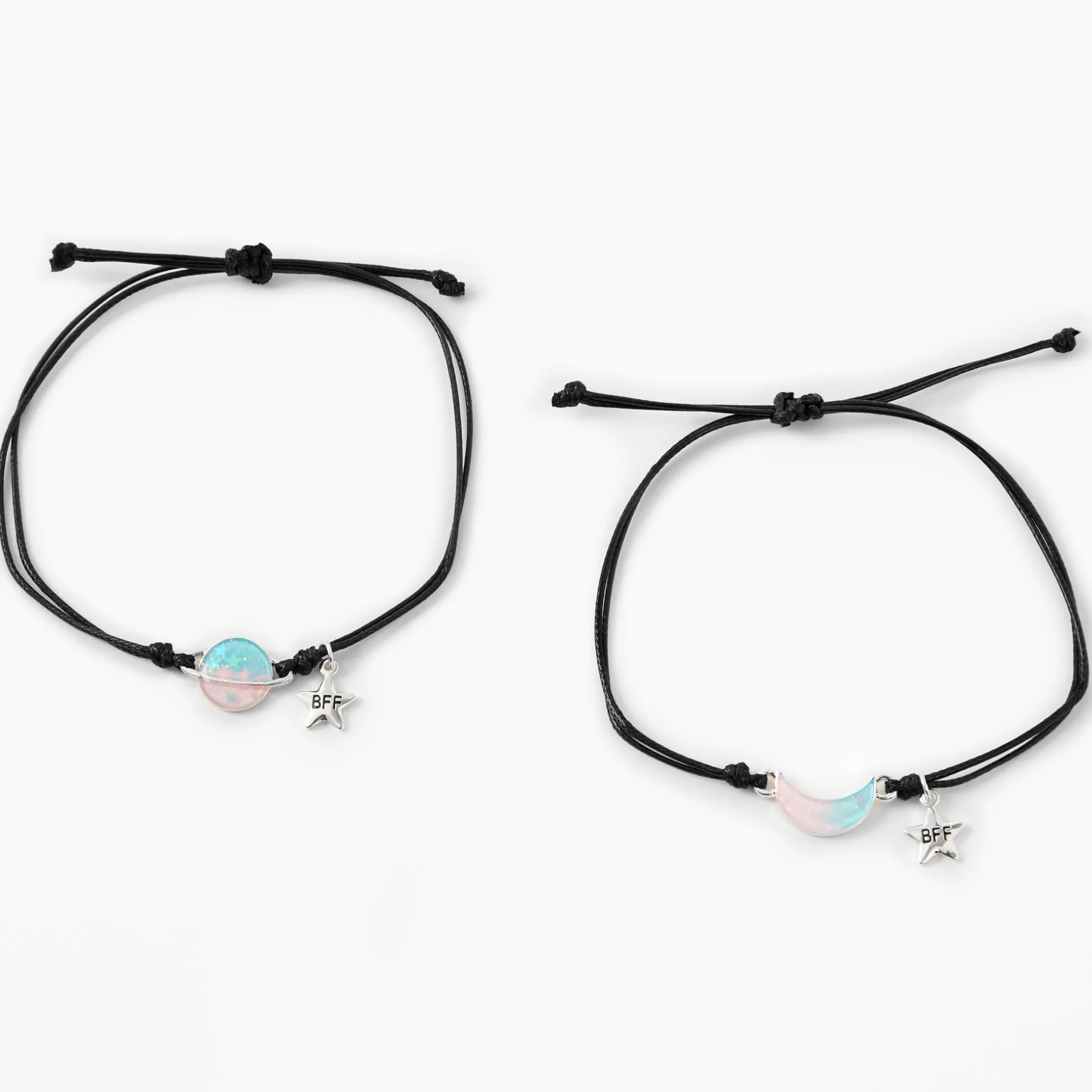 Bracelets lune et planète best friends - Lot de 2