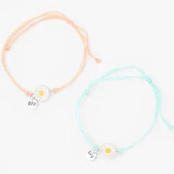 Bracelets réglables marguerite best friends - Lot de 2