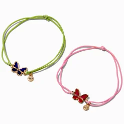 Bracelets réglables papillon d'humeur best friends - Lot de 2