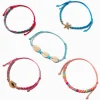 Bracelets réglables tressés motif coquillages - Lot de 5