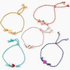Bracelets tressés réglables fruits variés - Lot de 5