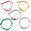 Bracelets tressés réglables paix et amour - Lot de 5