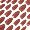 Brown Glazed Long Almond Vegan Faux Nail Set - 24 Pack