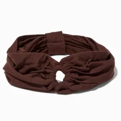 Brown Ruched Keyhole Headwrap